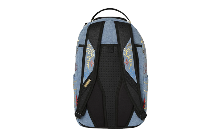 Sprayground Metallic Printed Denim Shark DLXSV Backpack