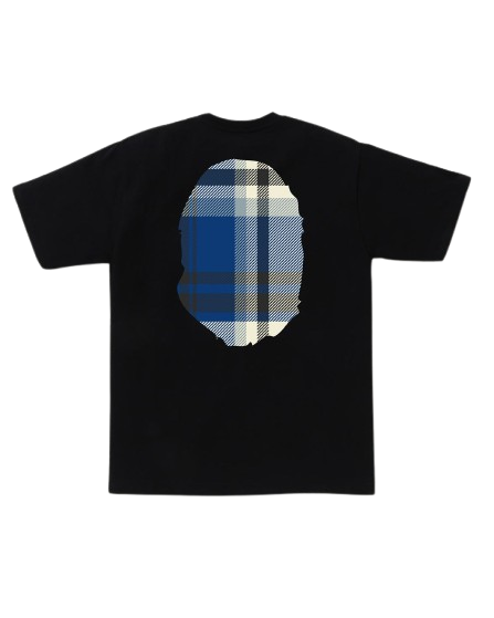 Bape Tee Check Big Ape Head Blue