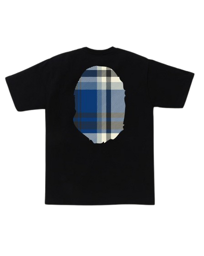 Bape Tee Check Big Ape Head Blue