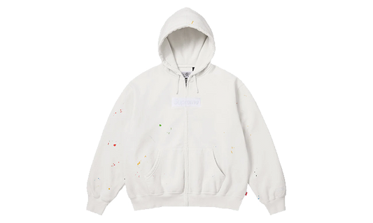 Supreme MM6 Maison Margiela Box Logo Zip Up Hooded Sweatshirt White