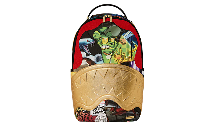 SPRAYGROUND 15 YEARS GOLD AND SPLICED DLXSV BACKPACK