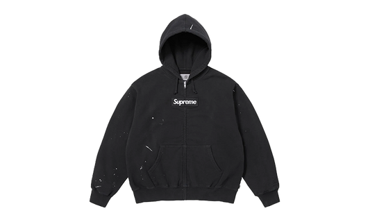Supreme MM6 Maison Margiela Box Logo Zip Up Hooded Sweatshirt Black