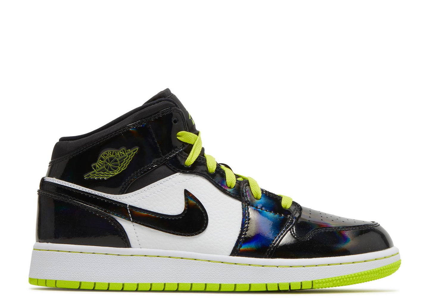 Air Jordan 1 Mid Black Cyber Mystic Green