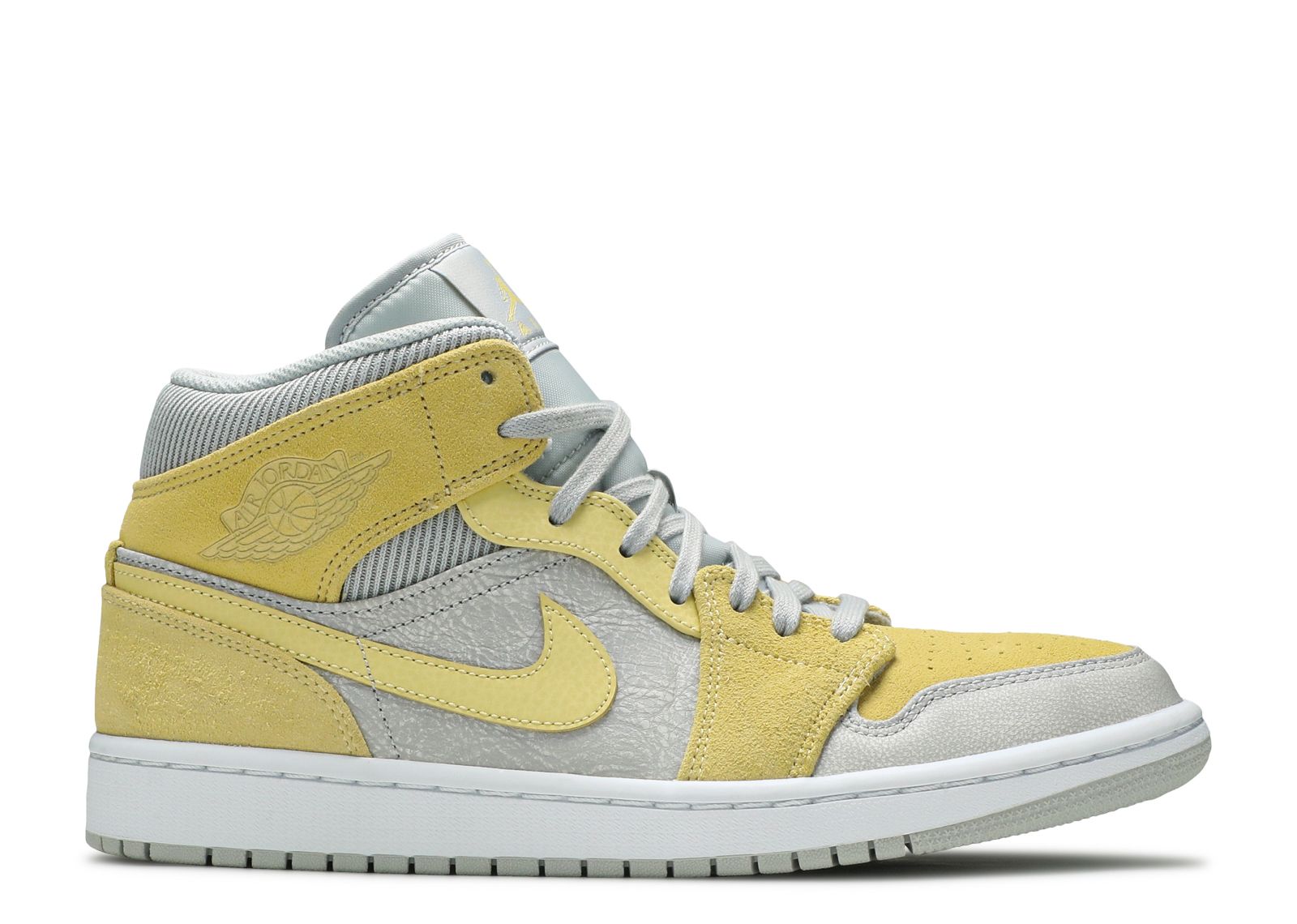 Air Jordan 1 Mid Mixed Textures Yellow – Flower Kickz