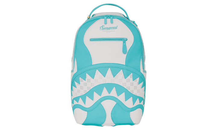 SPRAYGROUND SHARK CENTRAL BLUE AND WHITE COLORWAY DLXSV BACKPACK