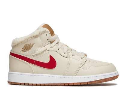 Air Jordan 1 Mid Fleece Pearl White