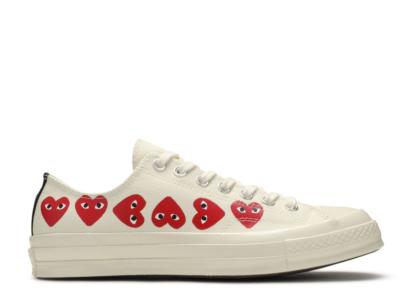 Converse Comme des Garçons Low Blanche Multi Coeurs