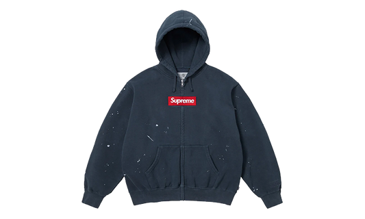 Supreme MM6 Maison Margiela Box Logo Zip Up Hooded Sweatshirt Navy