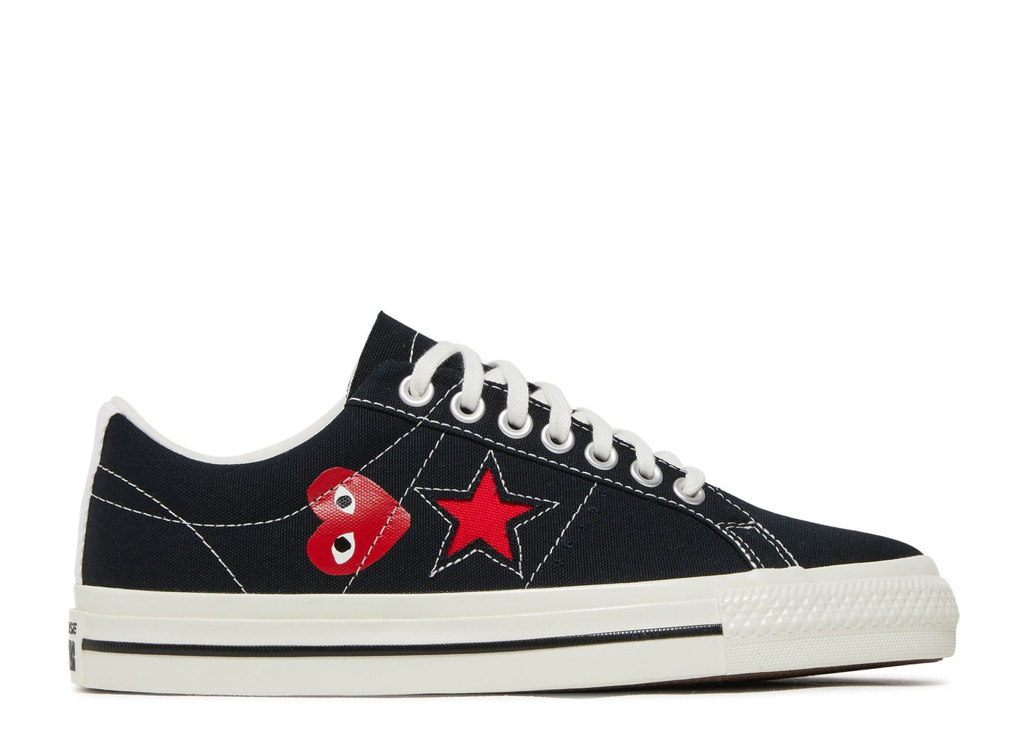 Converse Comme des Garçons Low Red Heart One Star Black