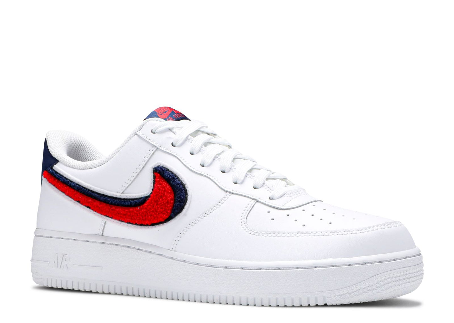 Air Force 1 Low 3D Chenille Swoosh White Red Blue