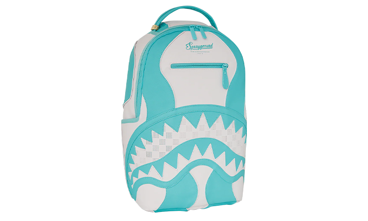 SPRAYGROUND SHARK CENTRAL BLUE AND WHITE COLORWAY DLXSV BACKPACK