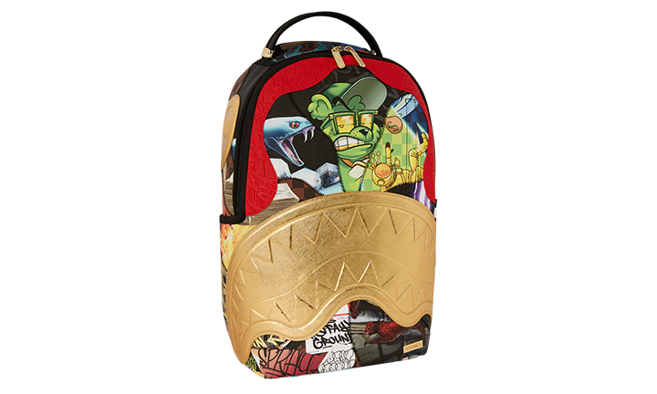 SPRAYGROUND 15 YEARS GOLD AND SPLICED DLXSV BACKPACK