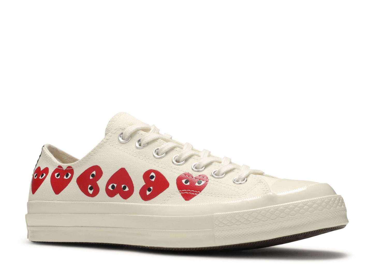 Converse Comme des Garçons Low Blanche Multi Coeurs