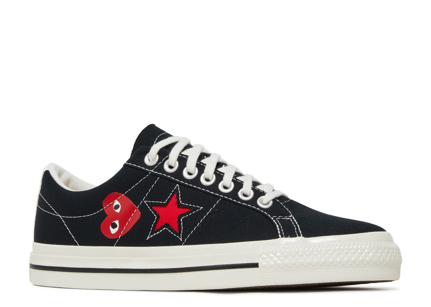 Converse Comme des Garçons Low Red Heart One Star Black