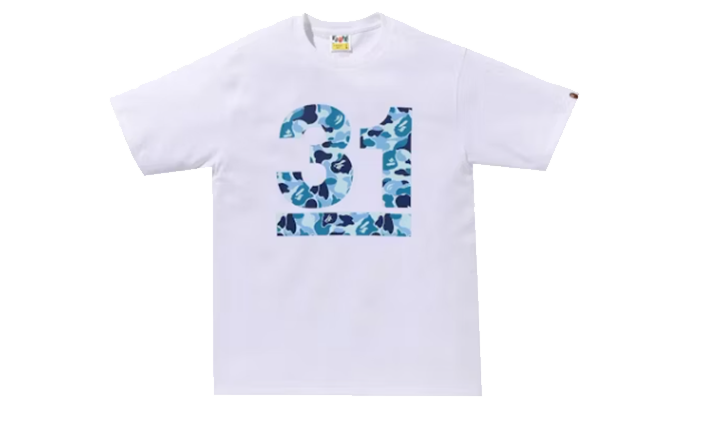 Bape Tee A Bathing Ape 31st Anniversary ABC Camo White Blue