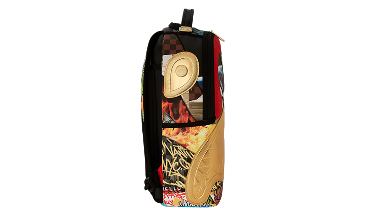 SPRAYGROUND 15 YEARS GOLD AND SPLICED DLXSV BACKPACK