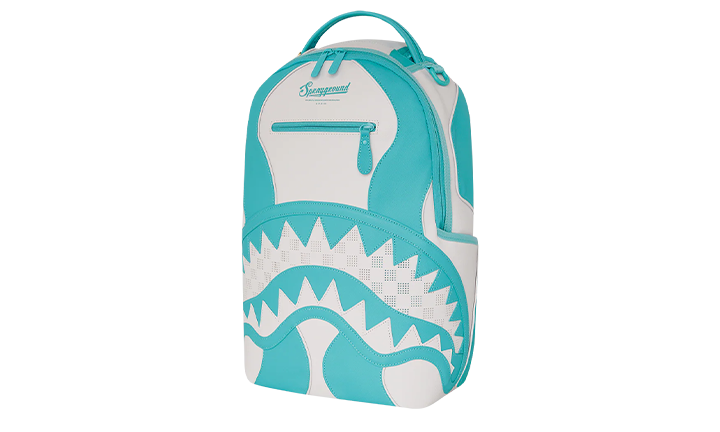 SPRAYGROUND SHARK CENTRAL BLUE AND WHITE COLORWAY DLXSV BACKPACK