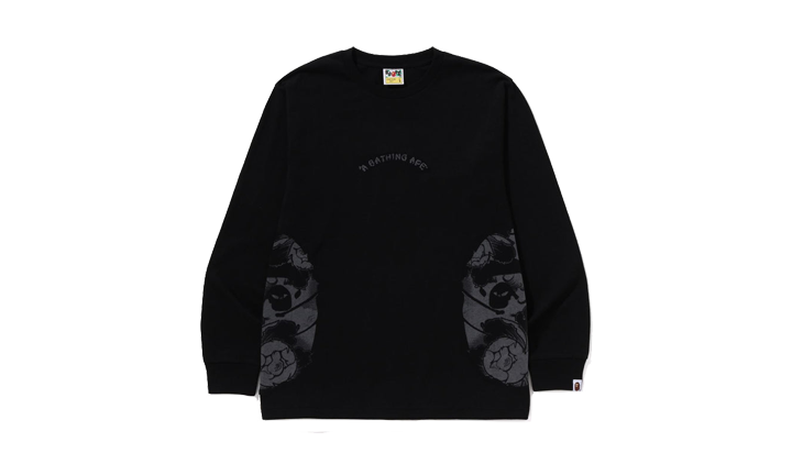 Bape Crewneck Japanese Tattoo Side Big Ape Head Black