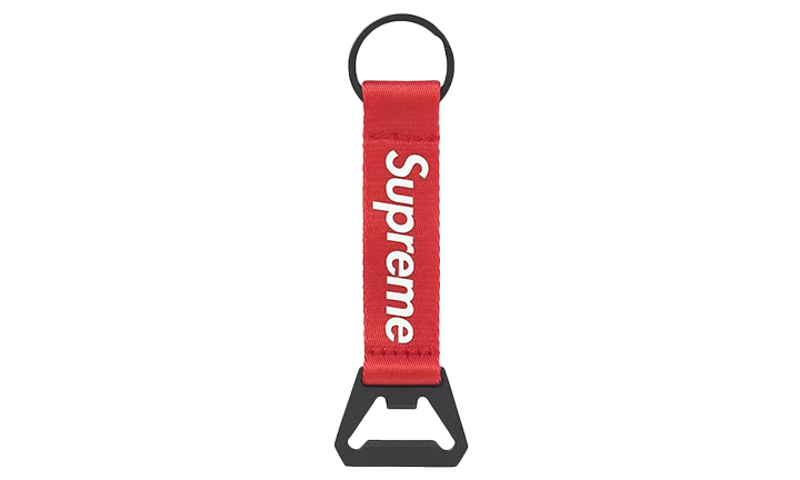 Supreme Bottle Opener Webbing Keychain Red