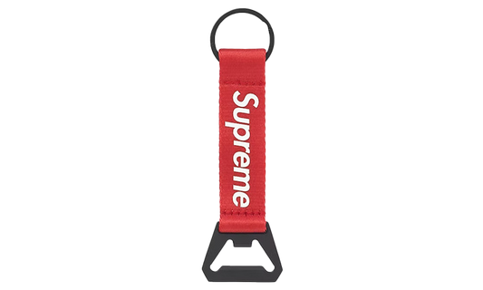 Supreme Bottle Opener Webbing Keychain Red