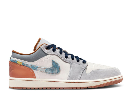Air Jordan 1 Low SE Phantom Repaired Denim Swoosh