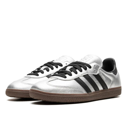 Adidas Samba OG Silver Metallic Black Gum