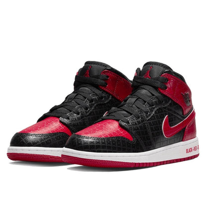 Air Jordan 1 Mid Bred Text