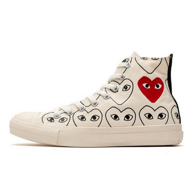 Converse Comme des Garçons White Heart Print