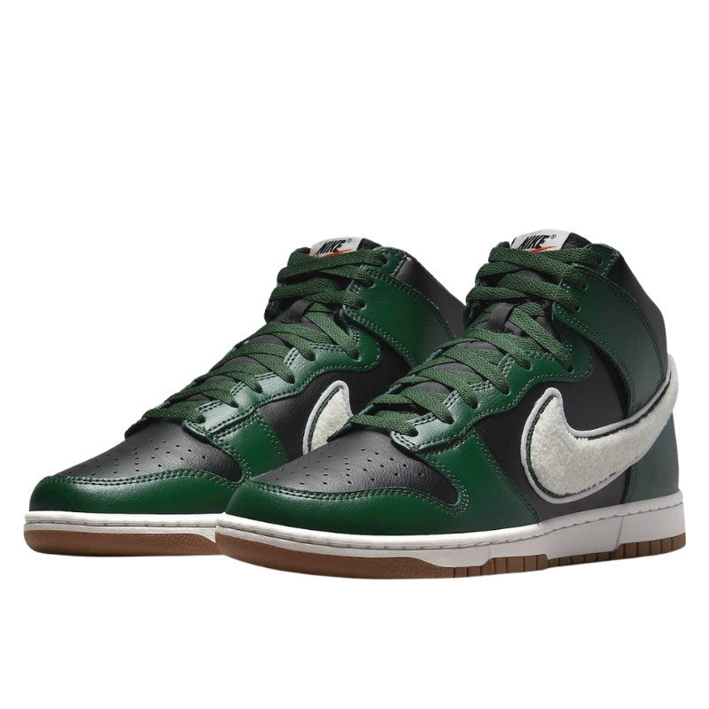 Nike Dunk High Chenille Swoosh Black Green