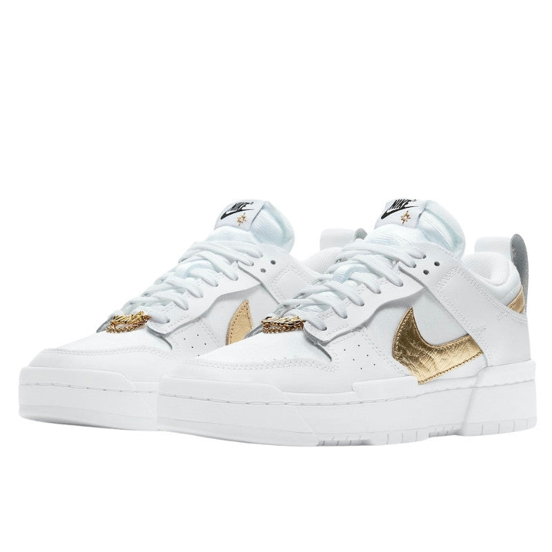 Nike Dunk Low Disrupt White Metallic Gold