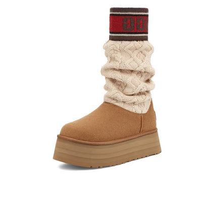 UGG Classic Sweater Letter Boot Chestnut