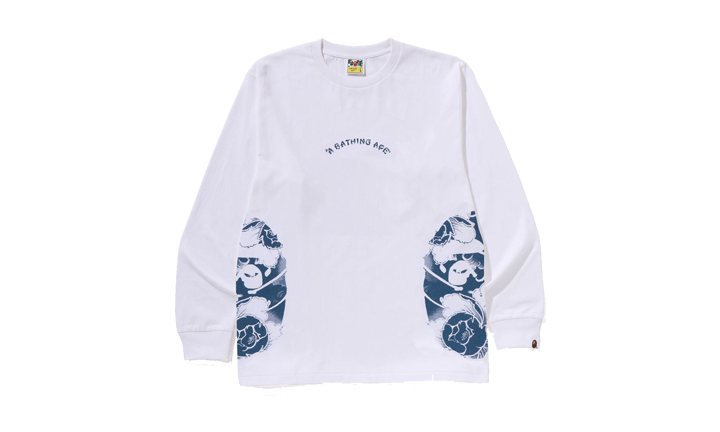 Bape Crewneck Japanese Tattoo Side Big Ape Head White