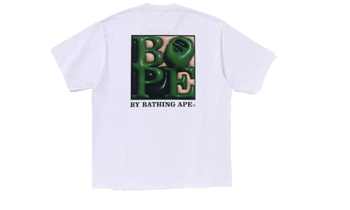 Bape Tee 3D Art Ape Head Relaxed Fit White