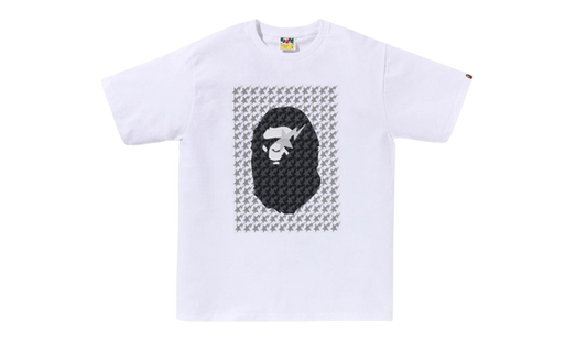 Bape Sta Tee Houndstooth Ape Head White