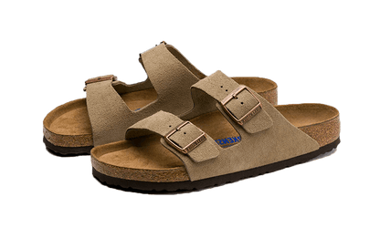 Arizona Suede Leather Soft Footbed Taupe